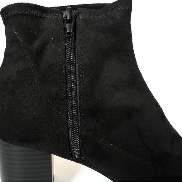 LifeStride Black Faux Suede Stretch Block Heel Comfort Ankle Bootie Boots SZ 9 - Picture 10 of 16